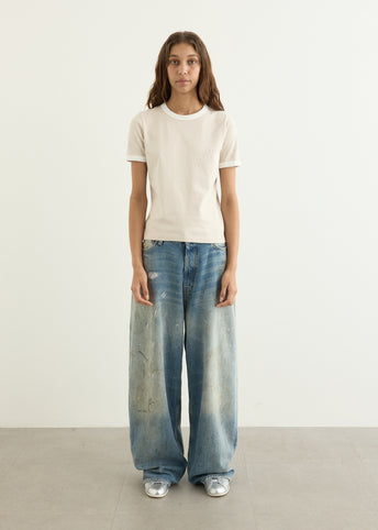 Crop Manche Courte Contrast T-Shirt