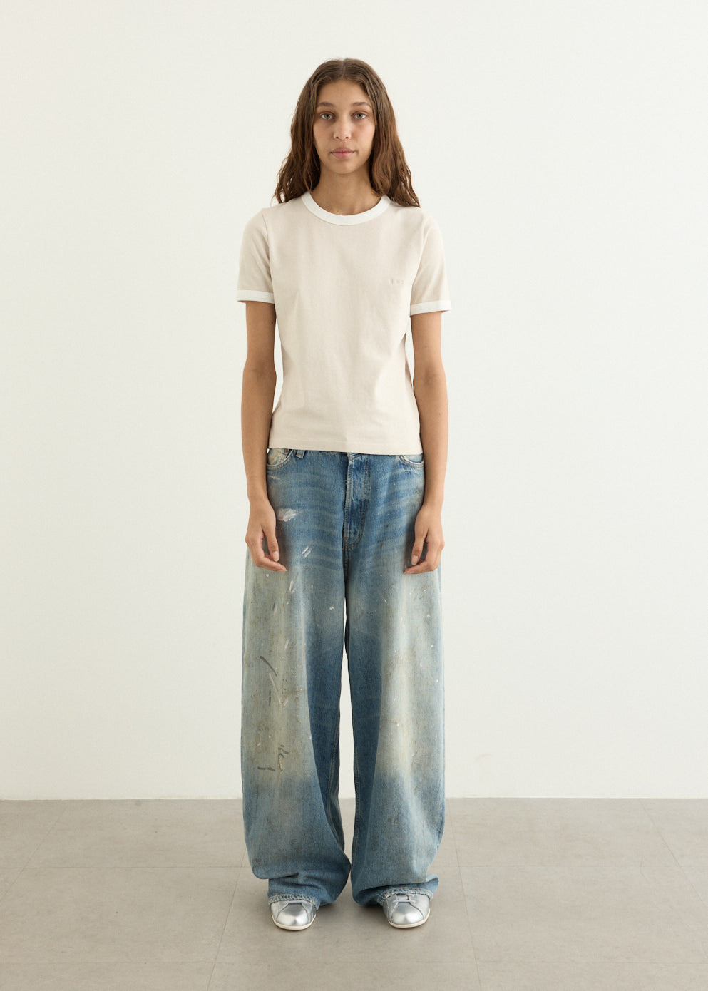 Crop Manche Courte Contrast T-Shirt