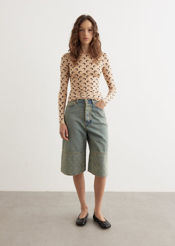 Moon Laser Denim Bermudas