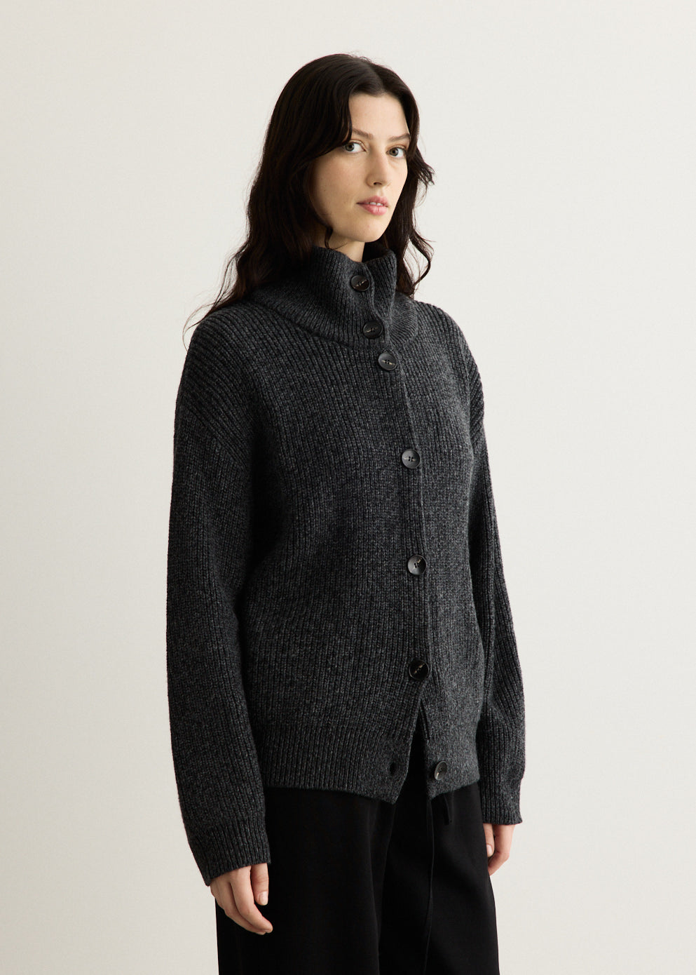 Hunter Funnel Rib Cardigan