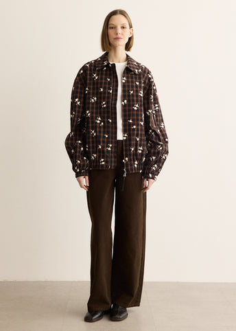 Printed Check Bomber Jacket