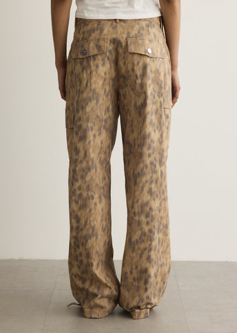 Printed Cotton Cargo Pants