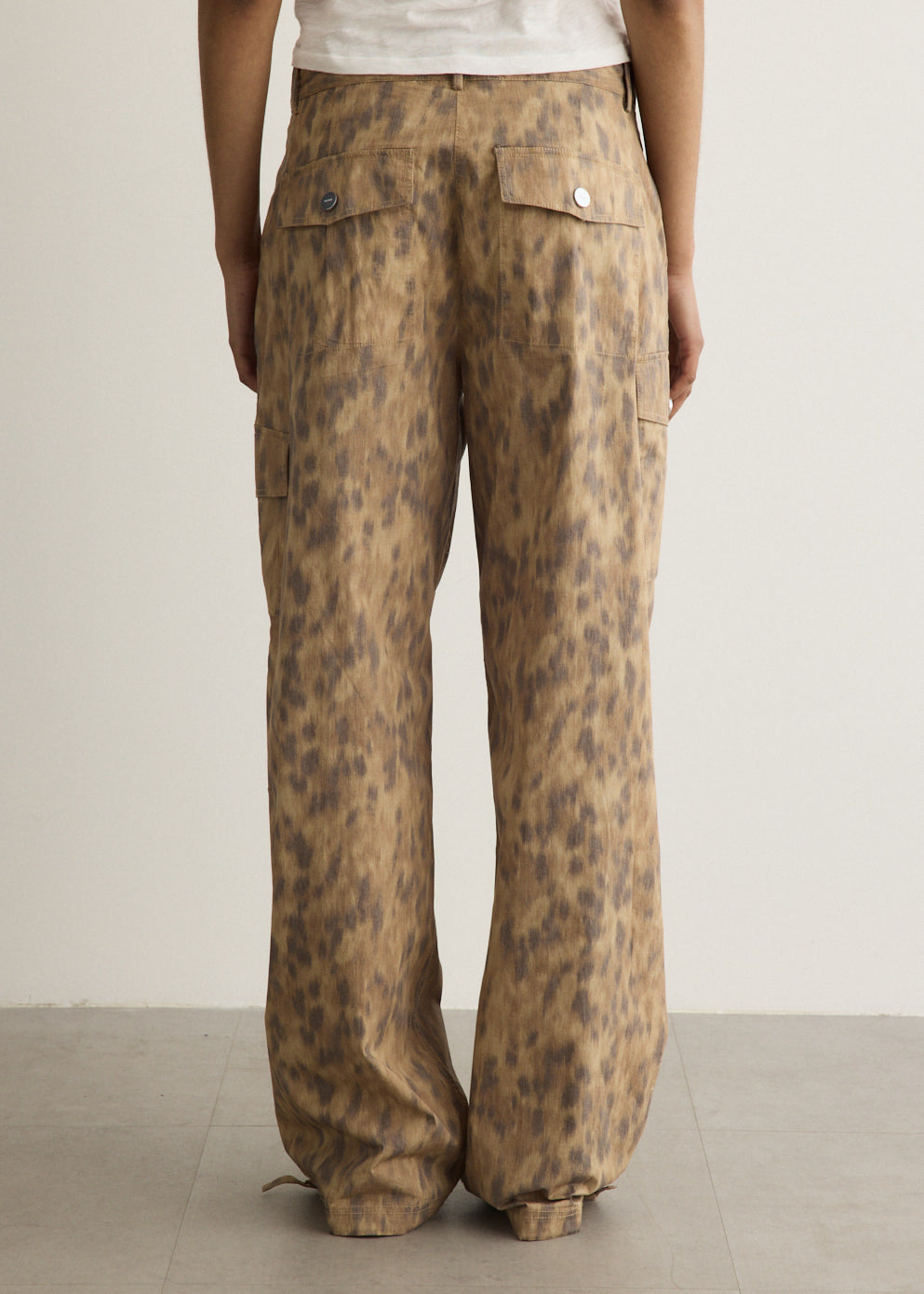 Printed Cotton Cargo Pants