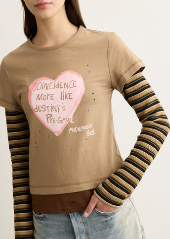 Layered Heart Message Long Sleeve T-Shirt