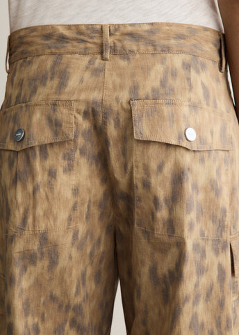 Printed Cotton Cargo Pants