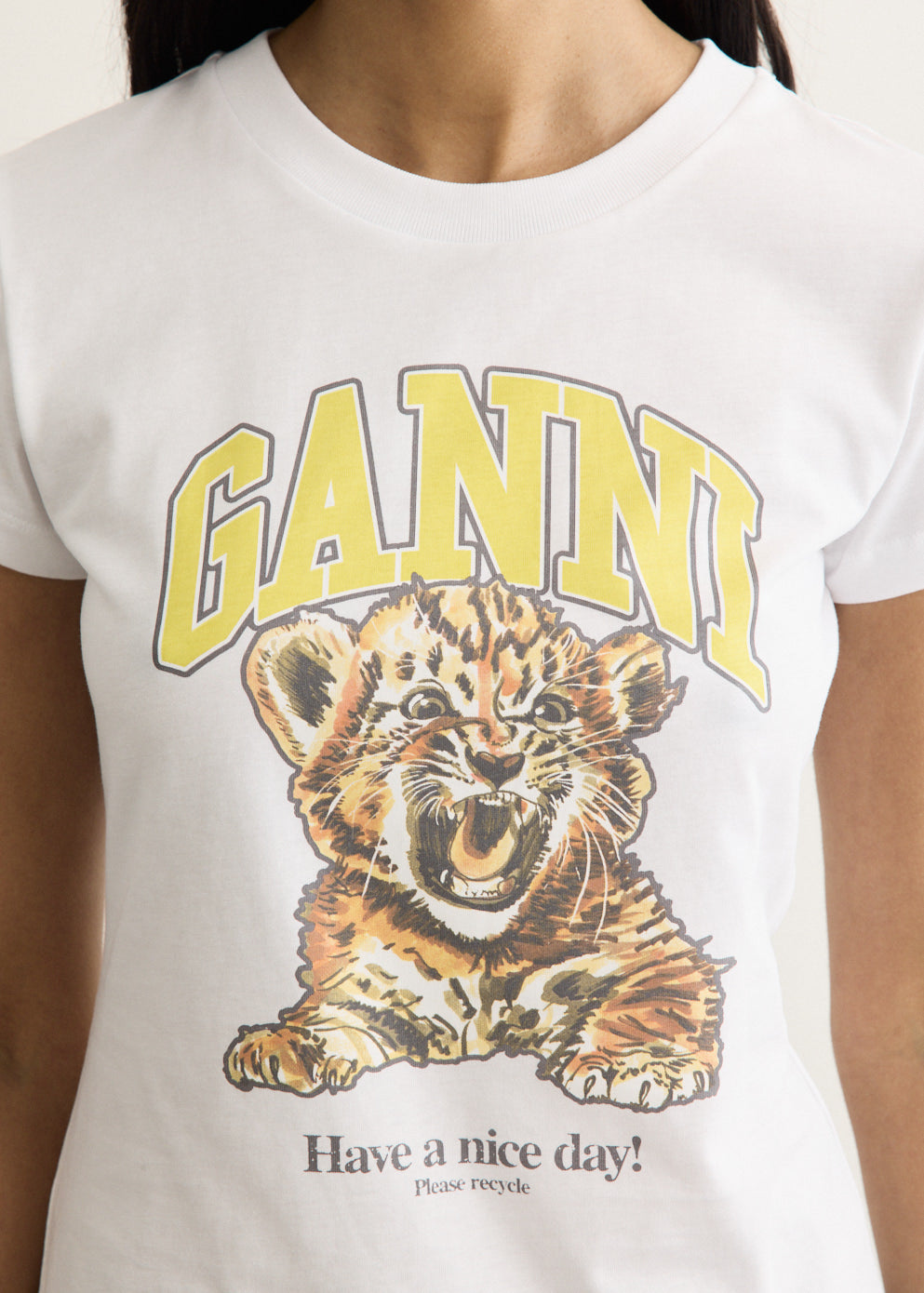 Basic Cotton Jersey Baby Fit Tiger T-Shirt