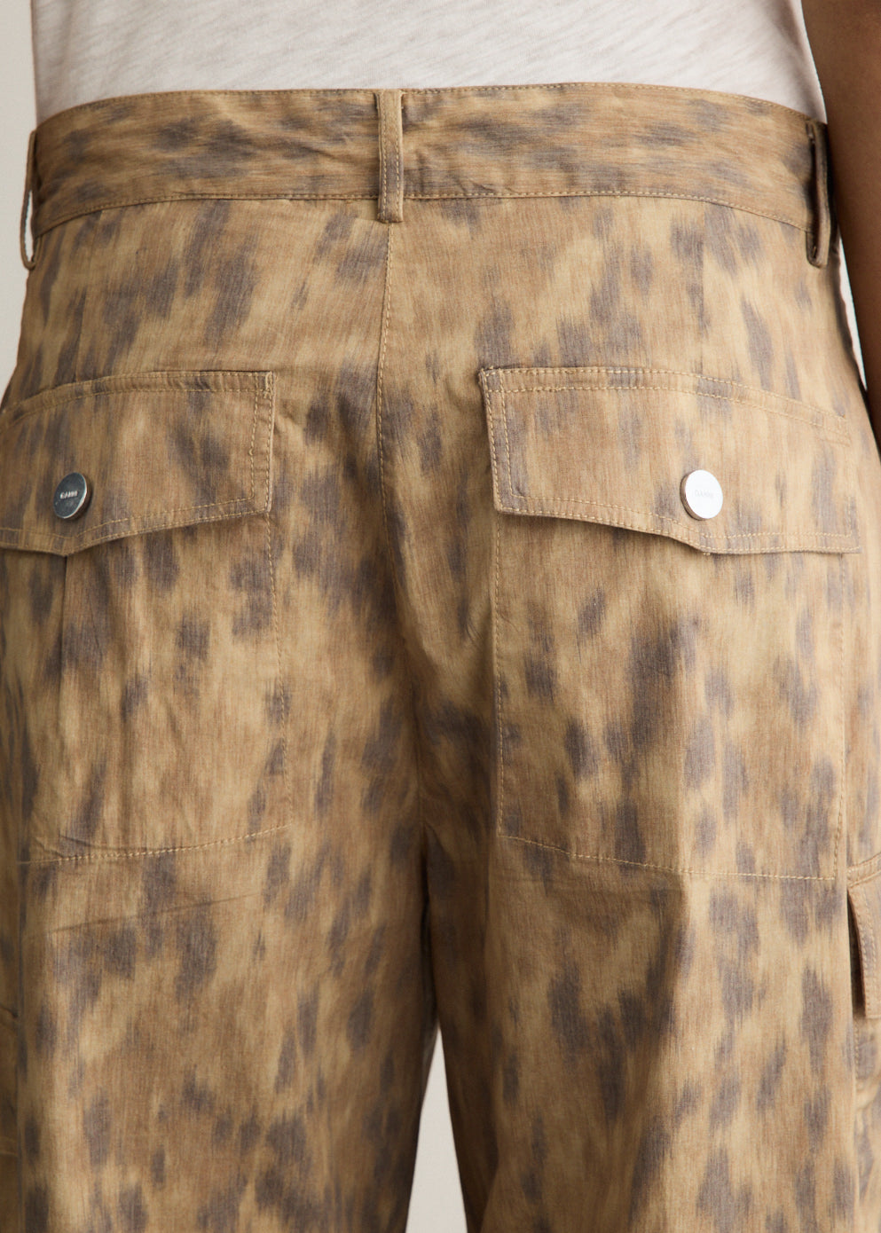 Printed Cotton Cargo Pants