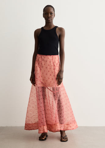 Shibori Organza Fluid Skirt