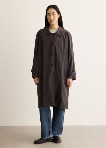 Cotton Draped Trench Coat