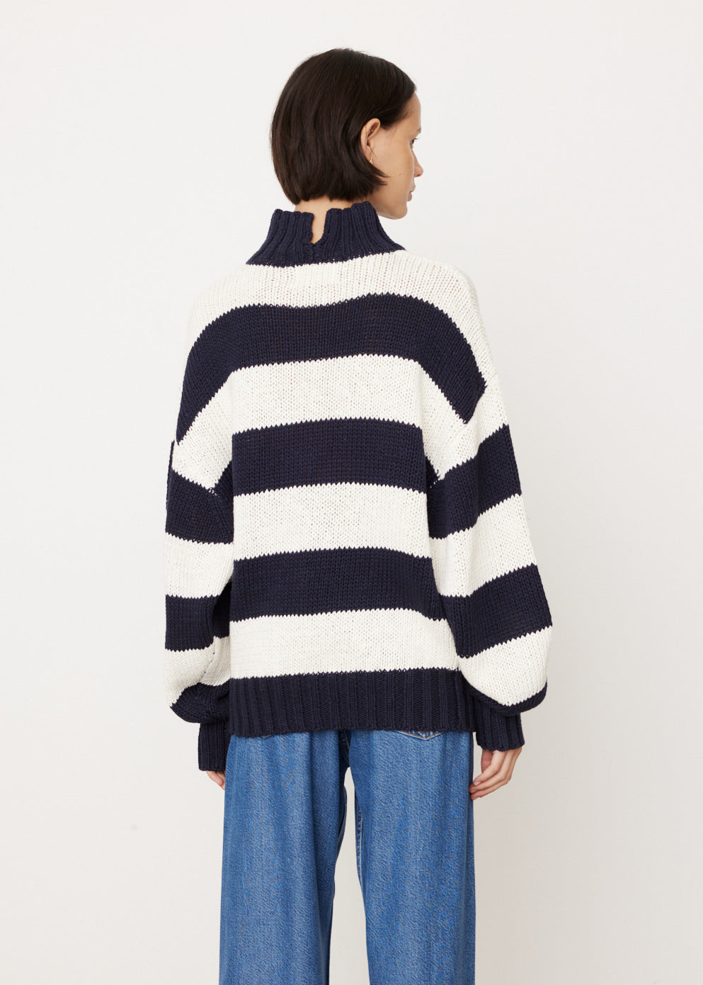 Wide Stripe Turtleneck Knit