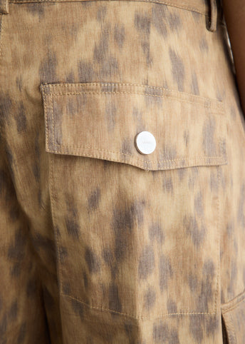 Printed Cotton Cargo Pants