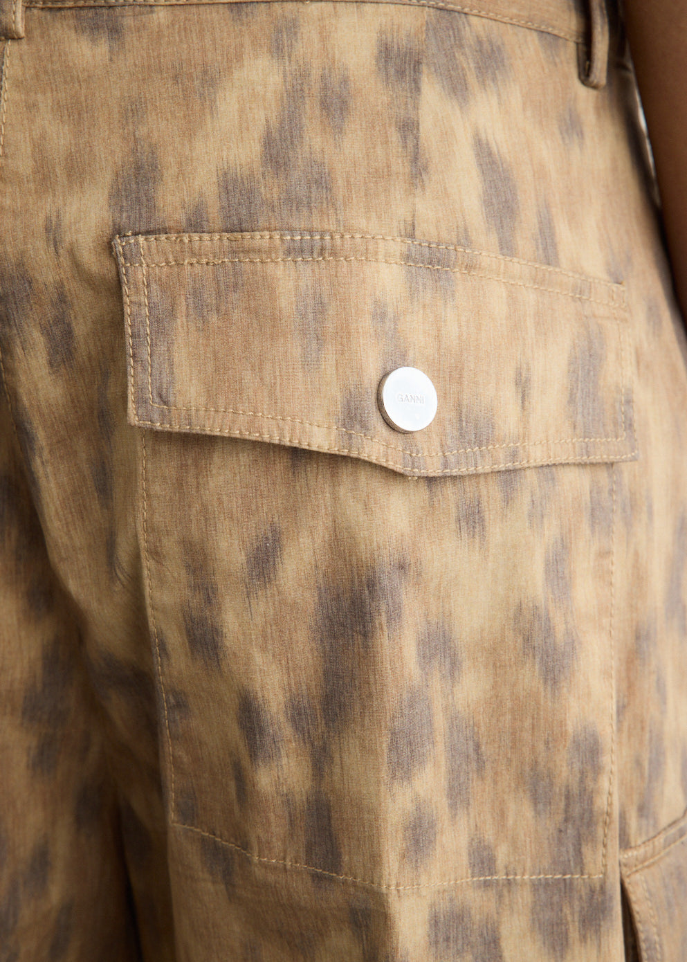 Printed Cotton Cargo Pants