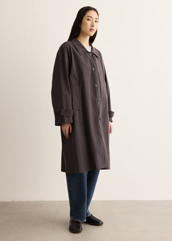 Cotton Draped Trench Coat