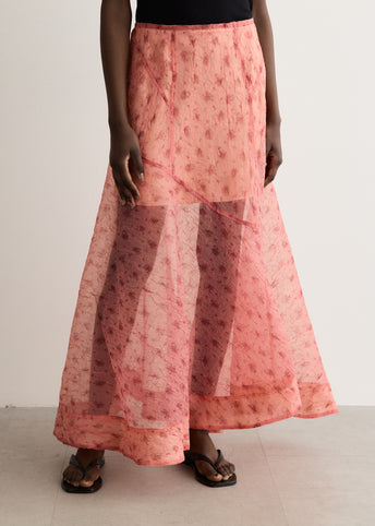 Shibori Organza Fluid Skirt