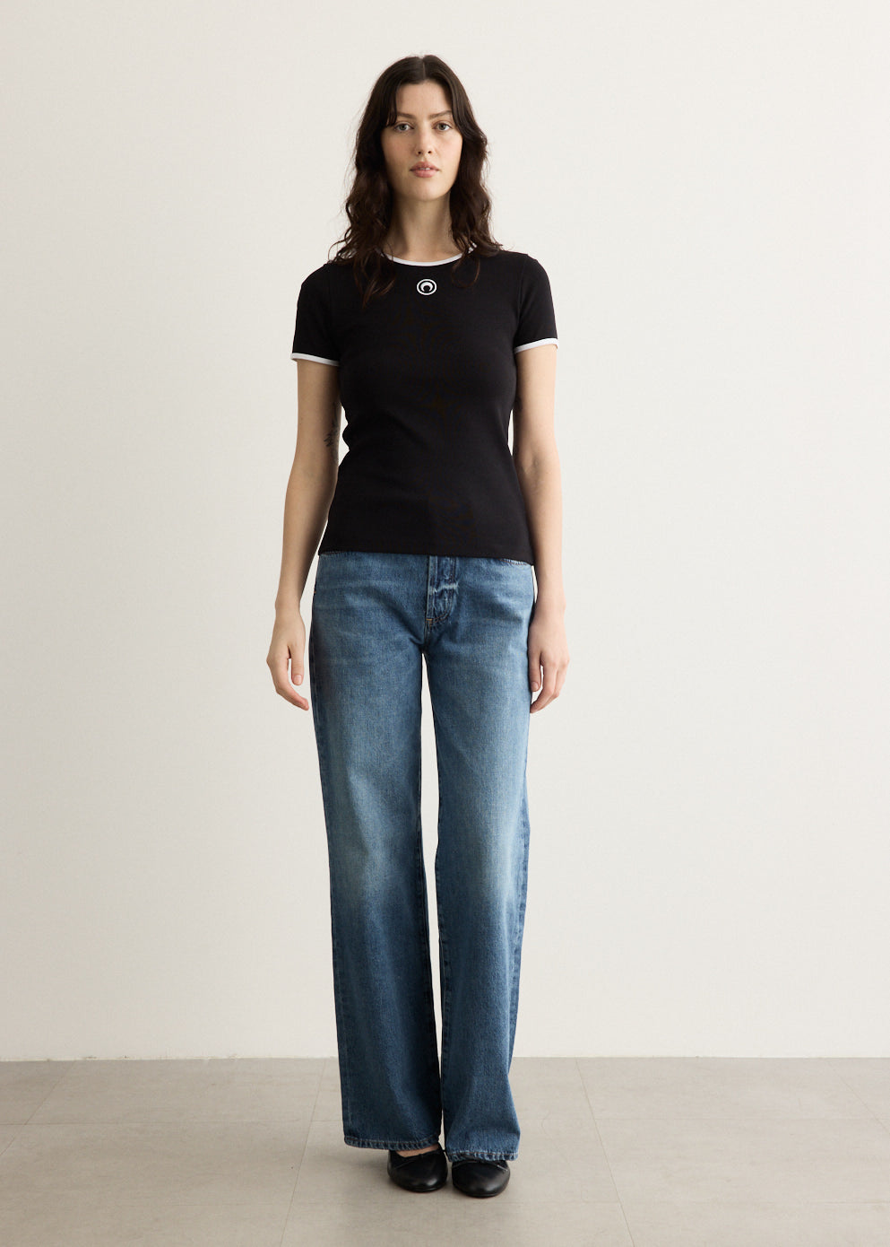 Moon Logo Bicolour Jersey Short Sleeve T-Shirt