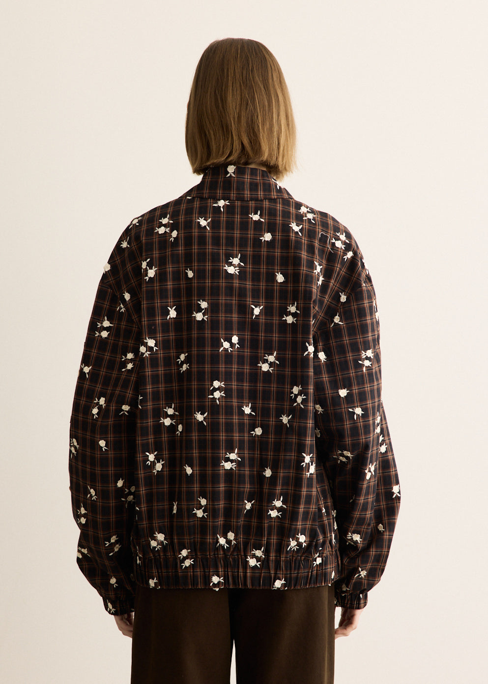 Printed Check Bomber Jacket