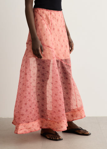Shibori Organza Fluid Skirt