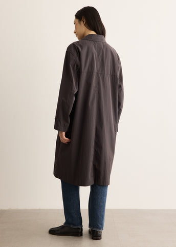 Cotton Draped Trench Coat