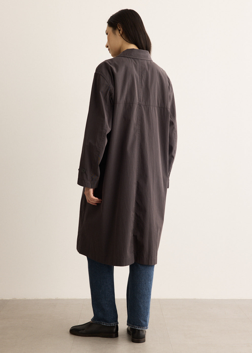 Cotton Draped Trench Coat
