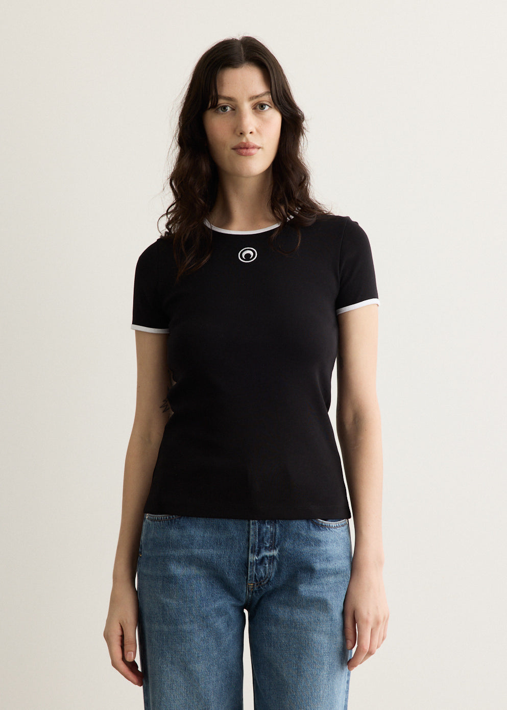 Moon Logo Bicolour Jersey Short Sleeve T-Shirt