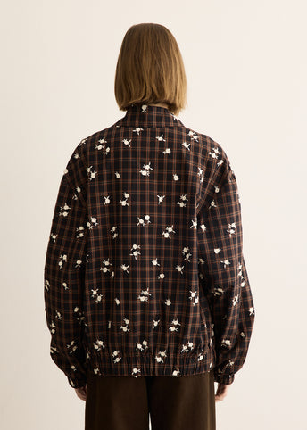 Printed Check Bomber Jacket
