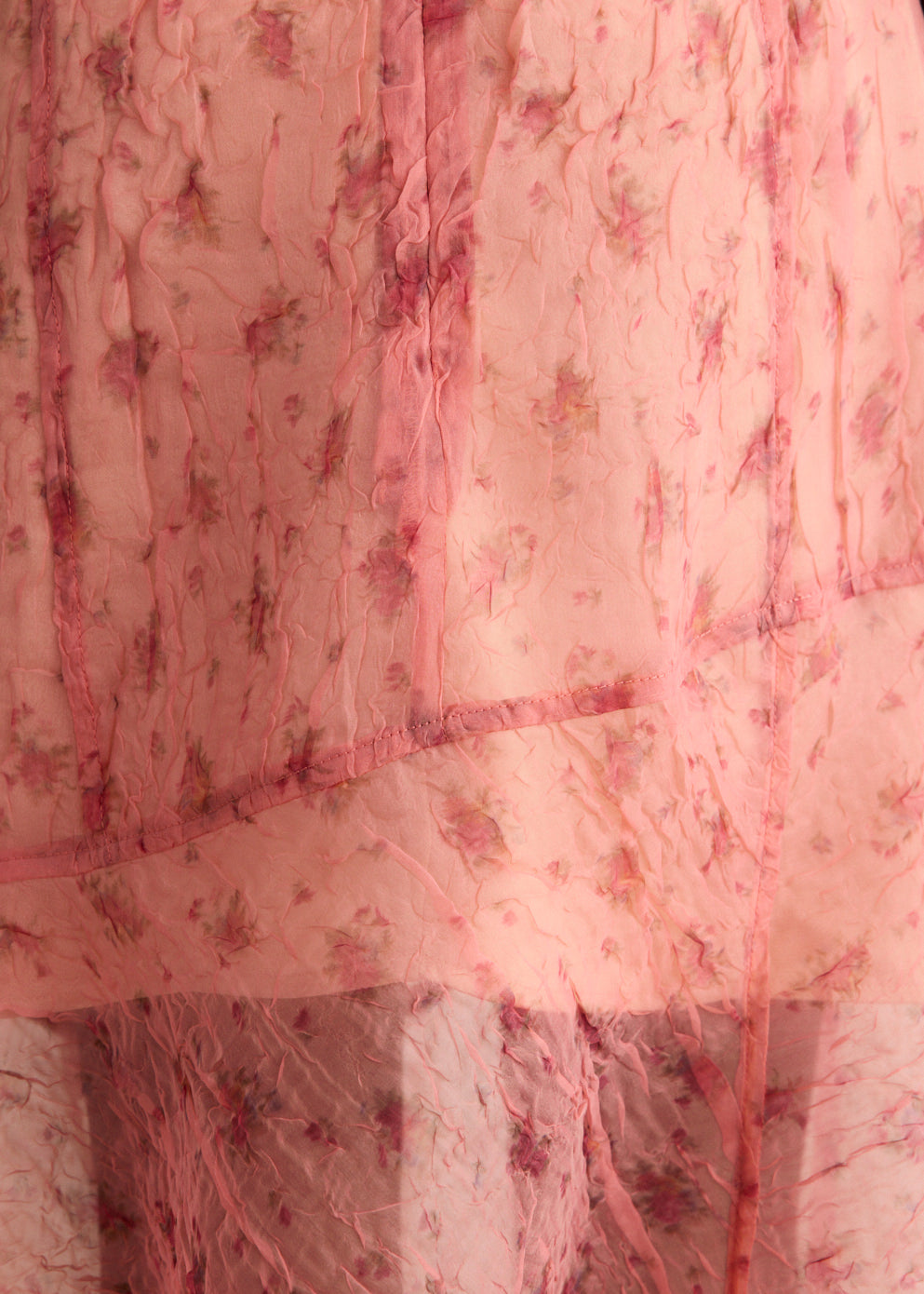 Shibori Organza Fluid Skirt