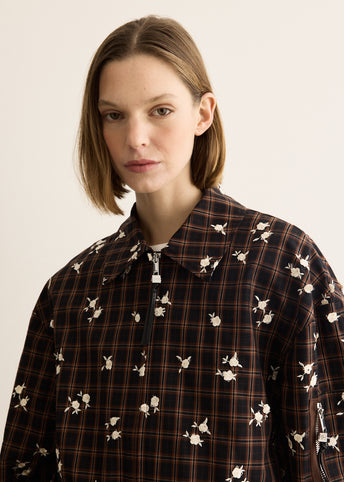 Printed Check Bomber Jacket