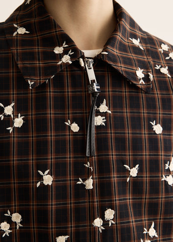 Printed Check Bomber Jacket