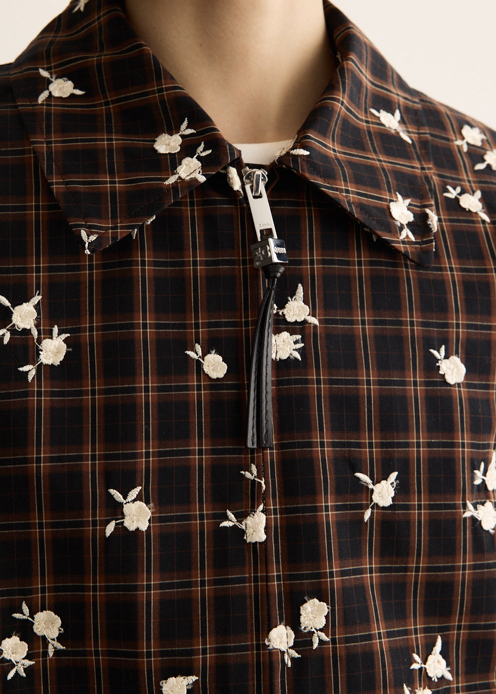 Printed Check Bomber Jacket