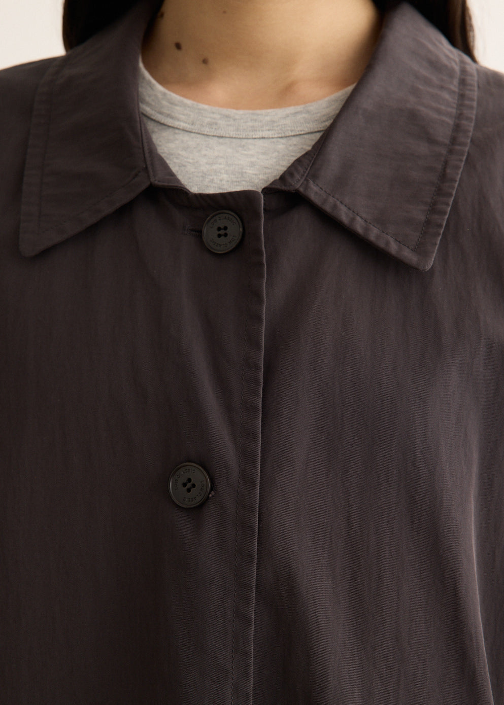 Cotton Draped Trench Coat