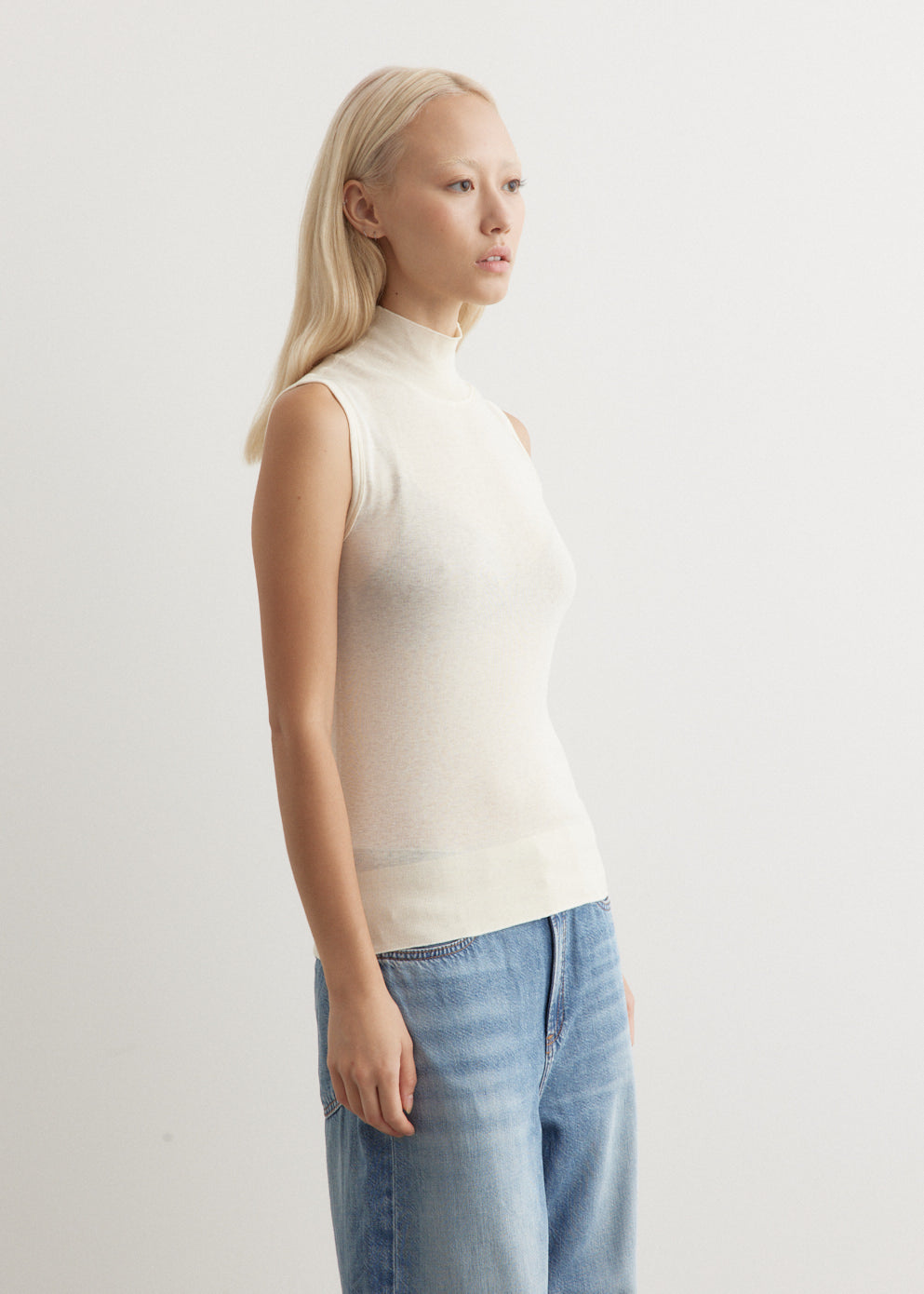 Sleeveless High Neck Top