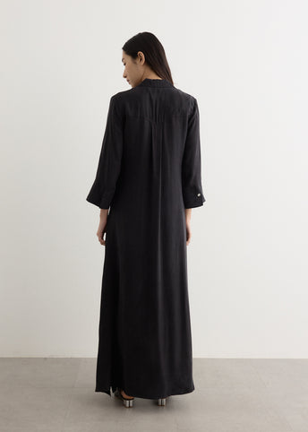 Fluid Cupro Maxi Shirt Dress