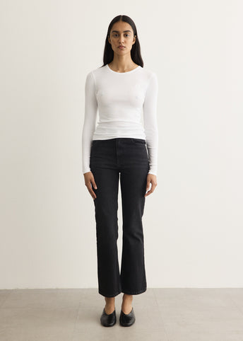 Soft Cotton Rib Long Sleeve T-Shirt