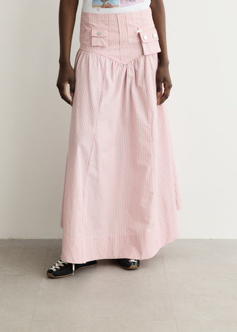 Stretch Cotton Long Pocket Skirt