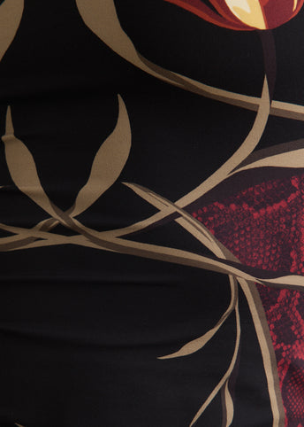 Flowers Printed Jersey Second Skin Top