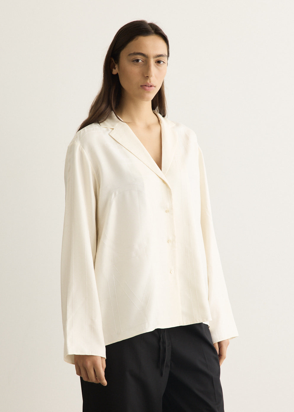 Monogram Silk Pj Top