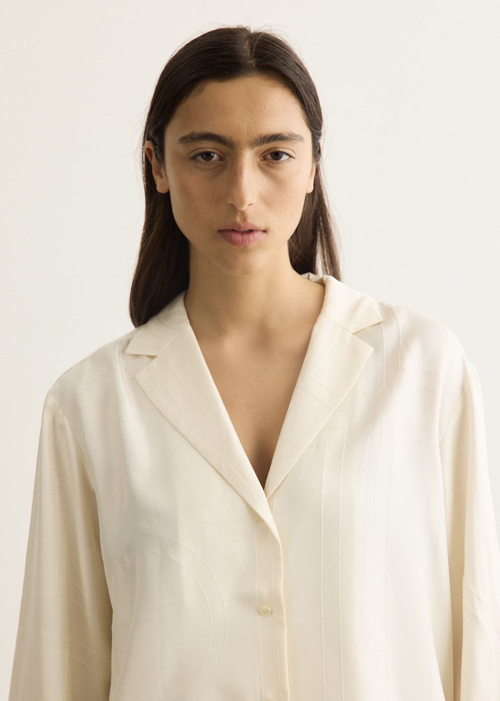 Monogram Silk Pj Top
