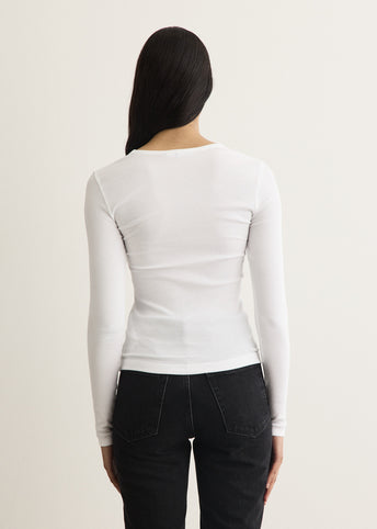 Soft Cotton Rib Long Sleeve T-Shirt