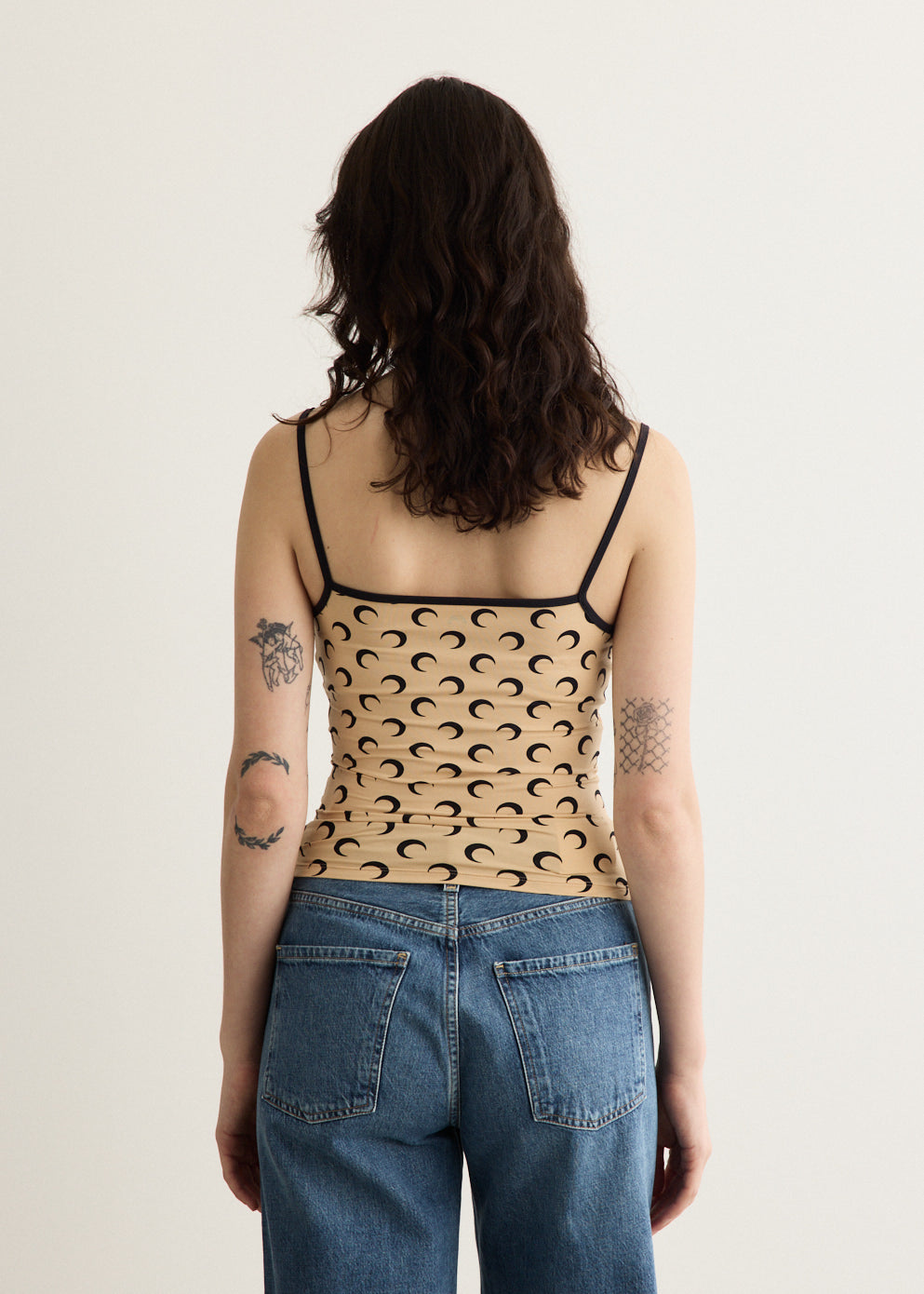 Moon Printed Jersey Straps Top