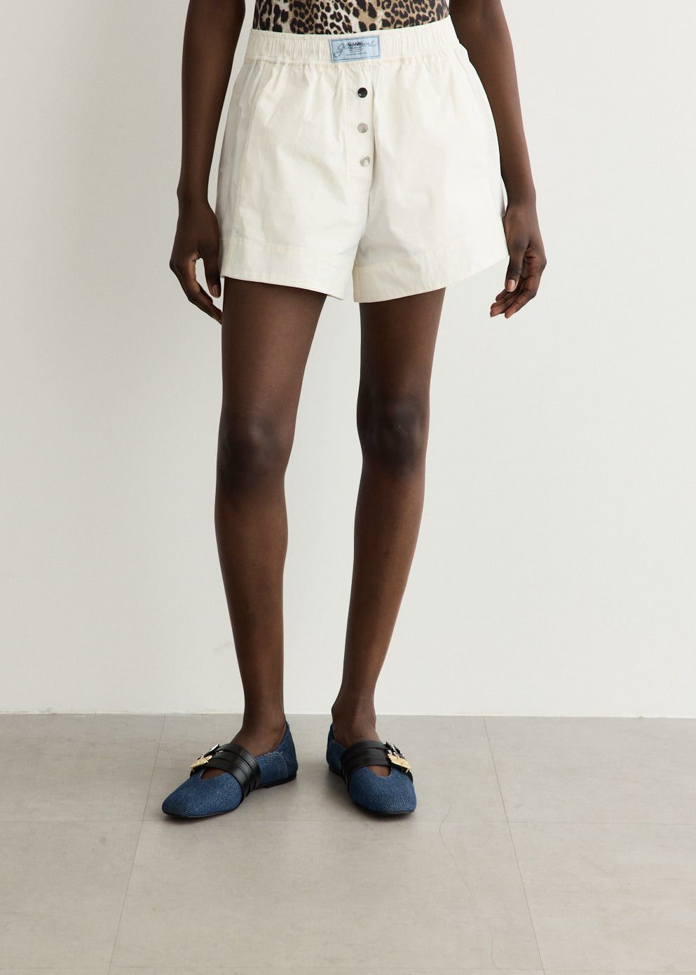 Stretch Cotton Elasticated Shorts