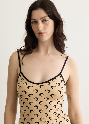 Moon Printed Jersey Straps Top