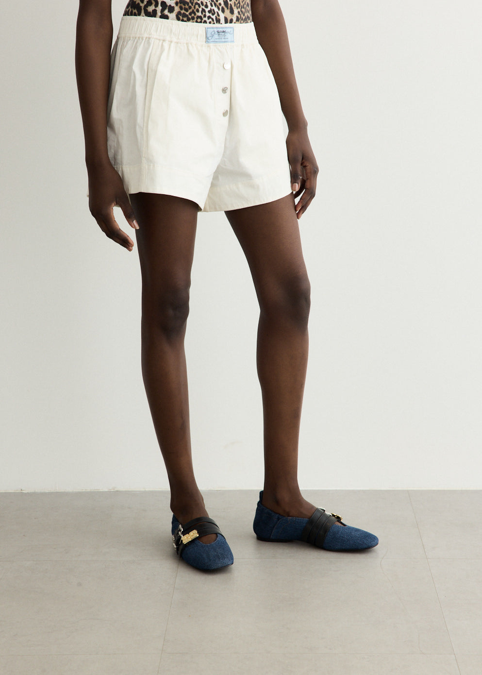 Stretch Cotton Elasticated Shorts