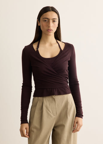 Double Halt Wrap Top