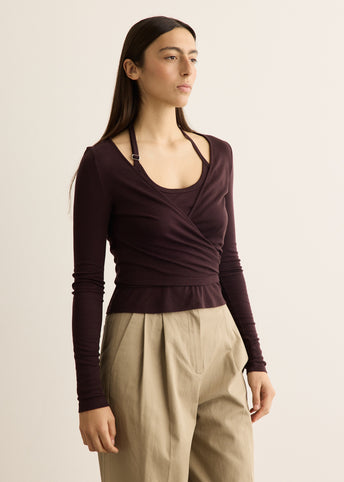 Double Halt Wrap Top