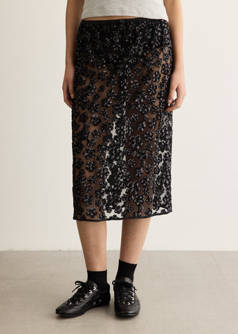 Bria Ume Floral Sequin Skirt