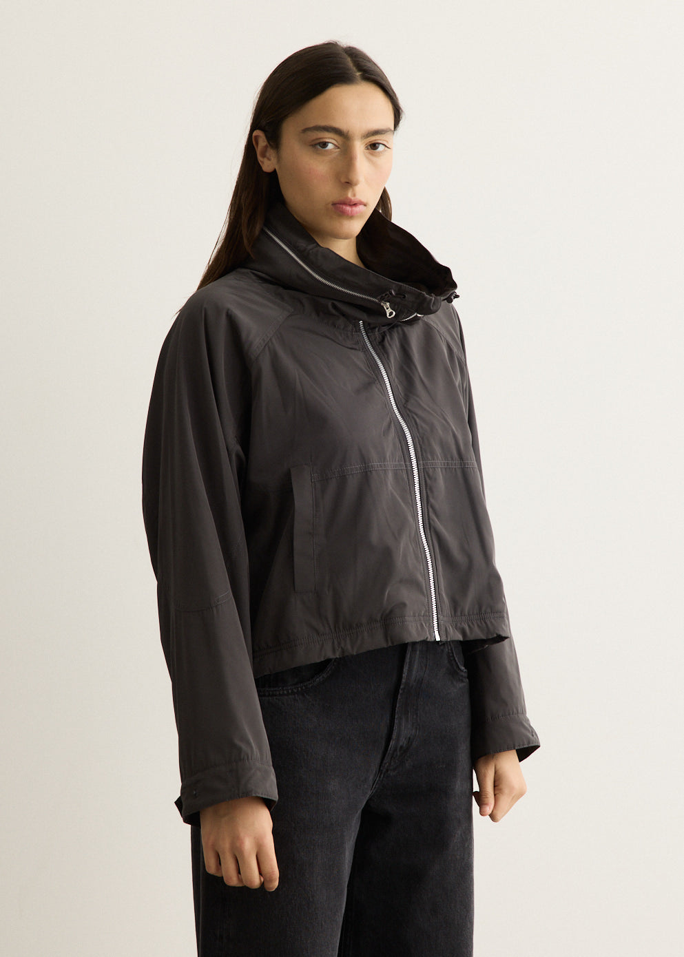 Drawstring Fleece Wind Jacket