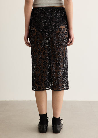 Bria Ume Floral Sequin Skirt