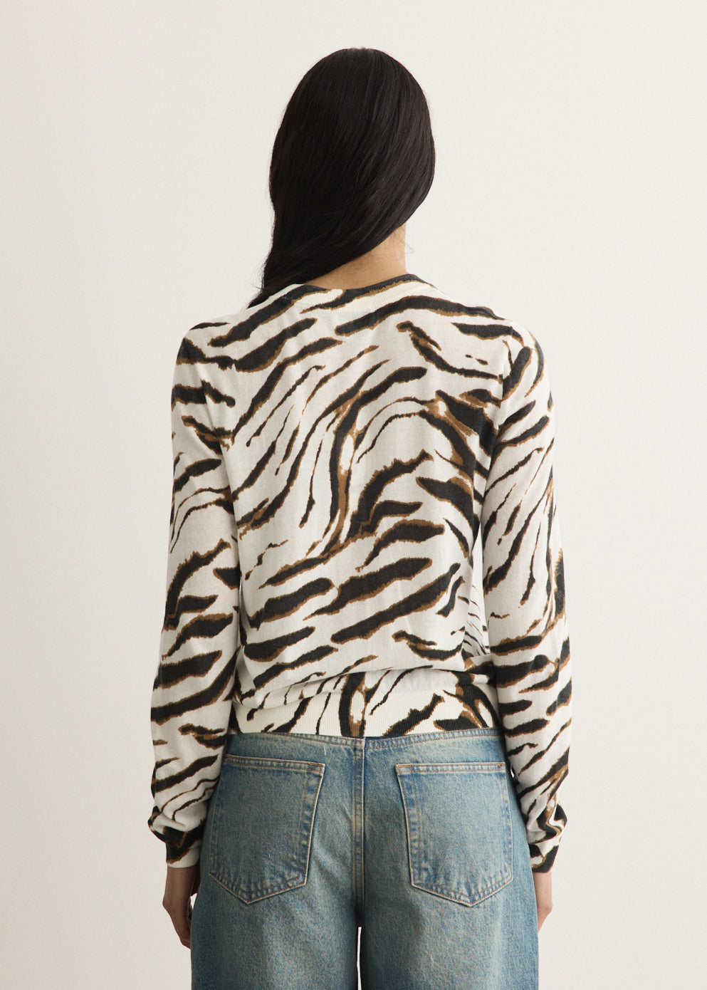Sheer Printed Cotton Cardigan