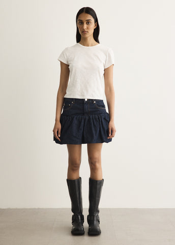 Rinse Denim Bubble Mini Skirt