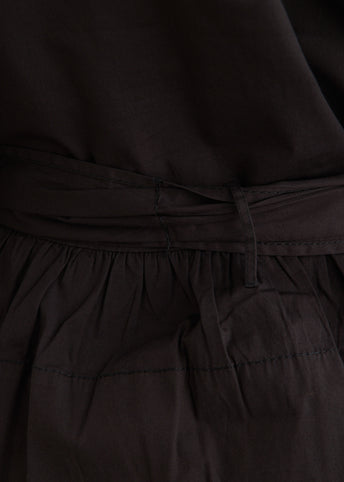 Washed Stretch Cotton Tie Strap Blouse